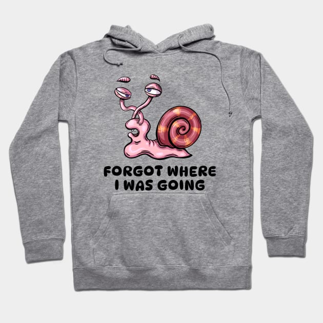 Slow And Forgetful Snail Hoodie by Hoda Hefzy 